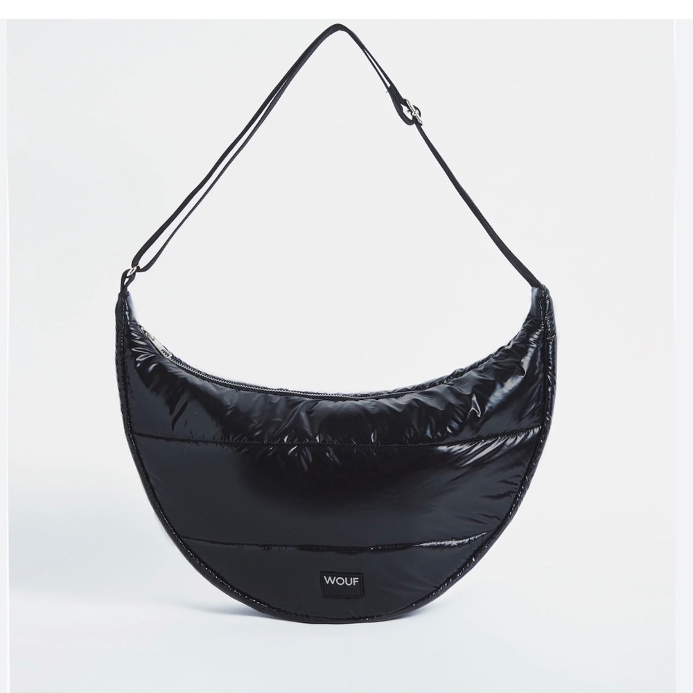 Wouf Black Glossy Large Crossbody Bag